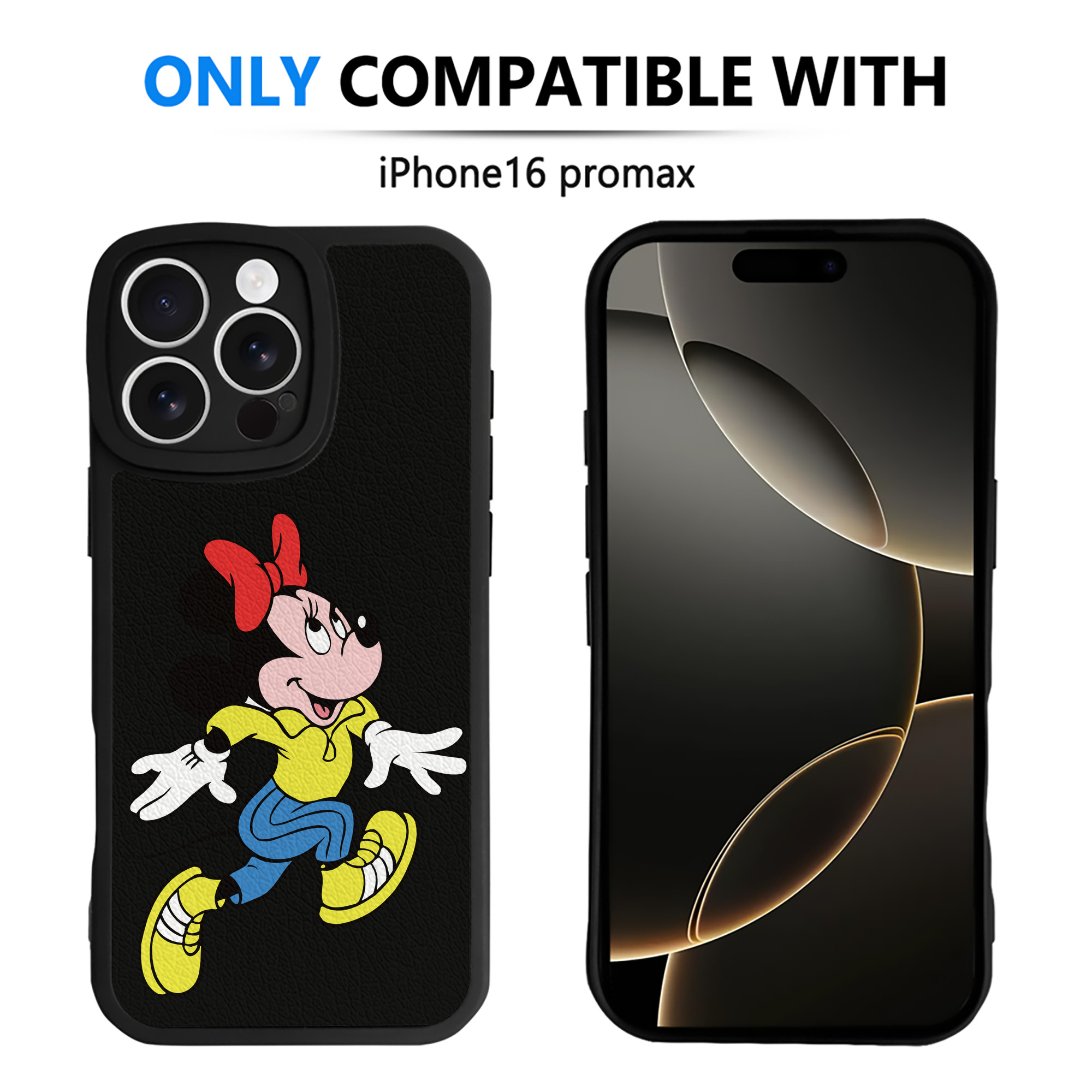 （画像用） ミッキーマウス Mickey Mouse 【iPhone 16シリーズ対応】シリコンスマホケース（レザー調） 材質：シリコン